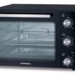فرن كهربائي TORNADO سعة 55 لتر، 2000 واط باللون الأسود مع شواية ومروحة TEO-55DG(K)