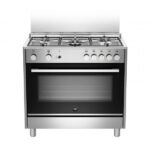 طباخ قائم بذاته من لا جيرمانيا 90 × 60 سم 5 شعلات غاز باللون الأسود TUS95C81CX/2 غير القابل للصدأ