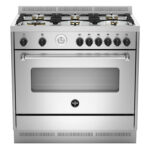 LA GERMANIA Freestanding Cooker 90 x 60 cm 6 Gas Burners In Stainless Steel Color AMS96C81AX/1