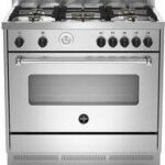 طباخ قائم بذاته من لا جيرمانيا 90 × 60 سم 5 شعلات غاز بلون الفولاذ المقاوم للصدأ AMS95C81AX/1
