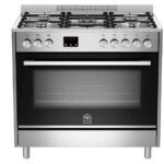 LA GERMANIA Freestanding Cooker 90 x 60 cm 5 Gas Burners In Stainless X Black Color TUS95C81CX/1