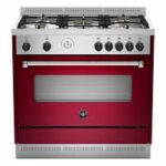 LA GERMANIA Freestanding Cooker 90 x 60 cm 5 Gas Burners In Stainless X Vino Color AMS95C81AVI/1
