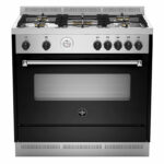 طباخ قائم بذاته من لا جيرمانيا LA GERMANIA 90 × 60 سم 5 شعلات غاز بلون أسود AMS95C81ANE/2