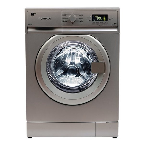 غسالة تورنادو سعة 8 كيلوغرامات، 1400 دورة في الدقيقة TORNADO Washing Machine Fully Automatic 8 Kg in Silver Color TWFL8-V14S - الصورة 1